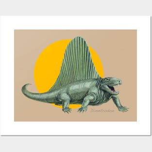 Dimetrodon Cut Out (with Orange Disc) Posters and Art